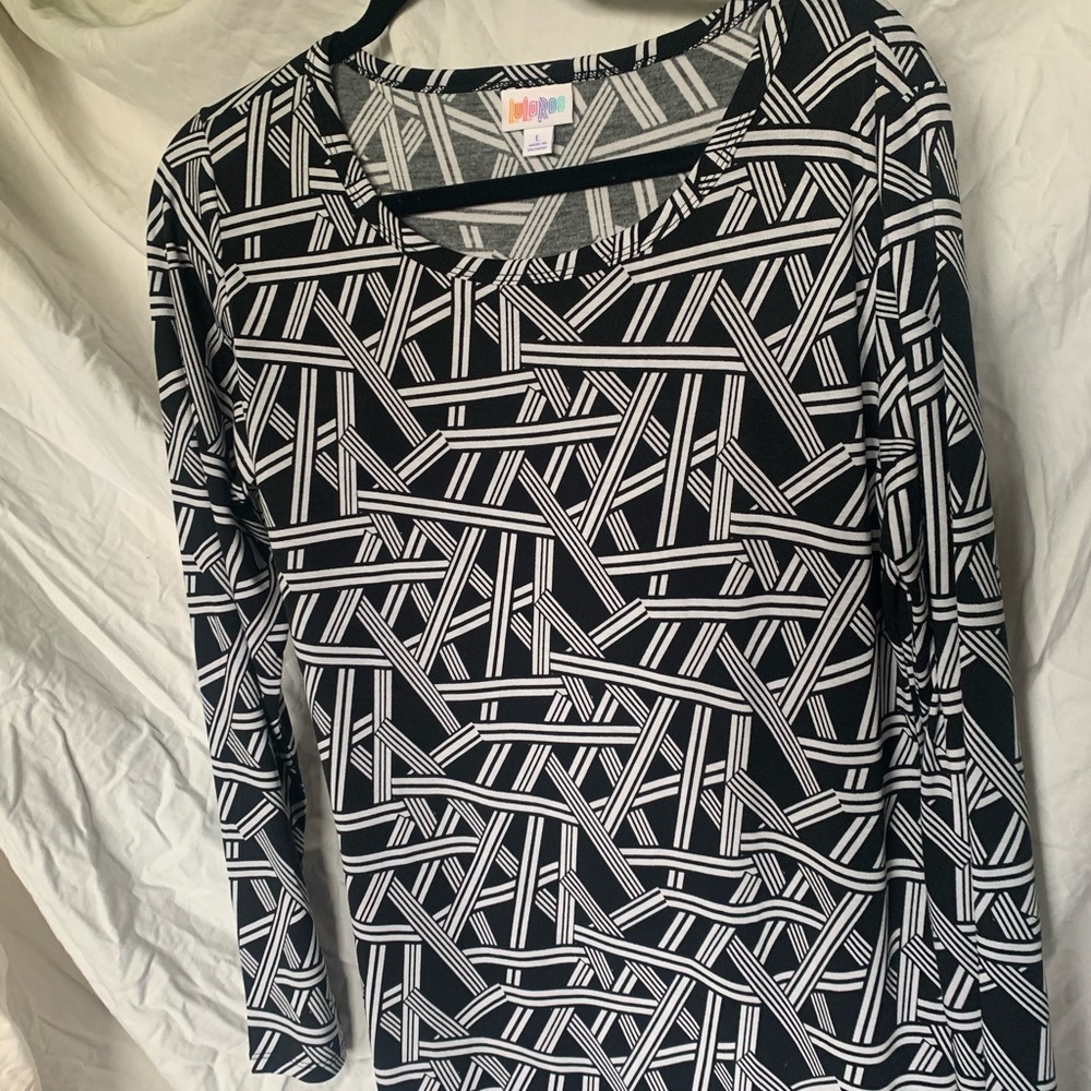 Black and white large long sleeve Debbie dress